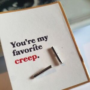 NWT men's studs earrings MICRO Line 925 Sterling Silver 1 PAIR